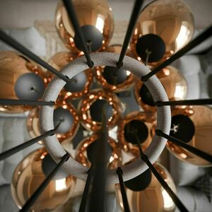 Lustră suspendată s.luce Orb, 13 x E27, globuri din sticlă, cupru small 5