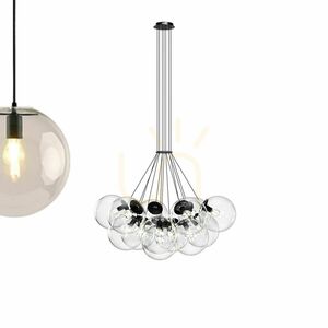 Lustră suspendată s.luce Orb, 13 x E27, globuri din sticlă, cupru small 8