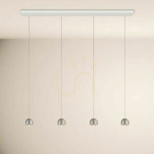 Lampă suspendată LED s.luce Beam, 4 lumini, 32 W, 3000 K, argintie, 120 cm, dimabilă small 1