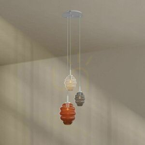 Lustră suspendată s.luce Echos, 3 x E27, sticlă multicoloră, abajururi Ø 18/25 cm 9 Lustră suspendată s.luce Echos, 3 x E27, sticlă multicoloră, abajururi Ø 18/25 cm small 9
