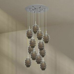 Lustră suspendată s.luce Echos, 12 lumini E27, sticlă fumurie, Ø 80 cm 0 Lustră suspendată s.luce Echos, 12 lumini E27, sticlă fumurie, Ø 80 cm small 0