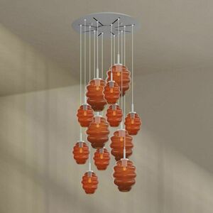 Lustră suspendată s.luce Echos, 12 becuri E27, sticlă maro, Ø 80 cm small 6