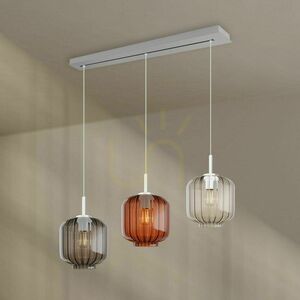 Lustră suspendată s.luce Velo, 3 surse E27, sticlă multicoloră, Ø 20 cm small 1