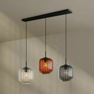 Lustră suspendată s.luce Velo, 3 x E27, multicoloră, sticlă și metal, 120 cm, abajururi Ø 20 cm small 5
