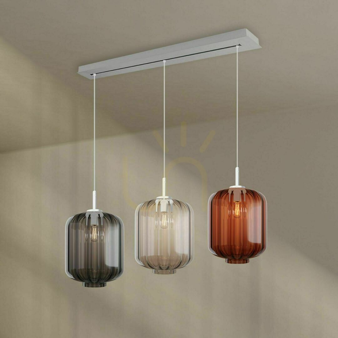 Vedere Lustră suspendată s.luce Velo, 3 surse E27, sticlă multicoloră, Ø 25 cm Lustră suspendată s.luce Velo, 3 surse E27, sticlă multicoloră, Ø 25 cm