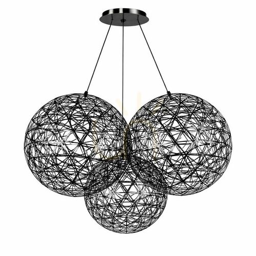 Verifica Lustră LED s.luce Atom Cluster, neagră, Ø 70 cm, 16,2 W, 3000 K