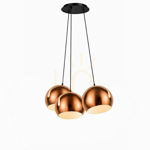 Verifica Lustră suspendată s.luce Ball Cluster, 3 globuri Ø20 cm, metal, cupru, 3xE27