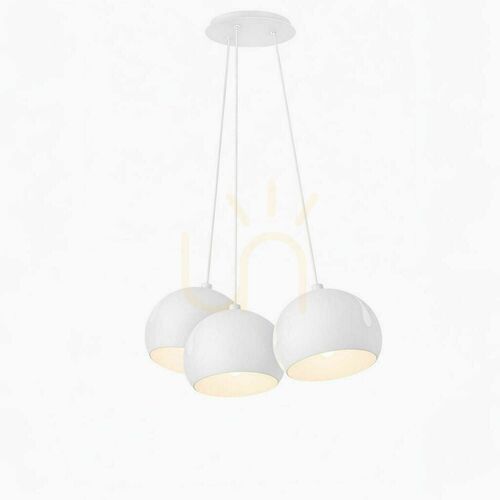 Verifica Lustră suspendată s.luce Ball Cluster, 3xE27, metal alb, abajururi Ø 20 cm