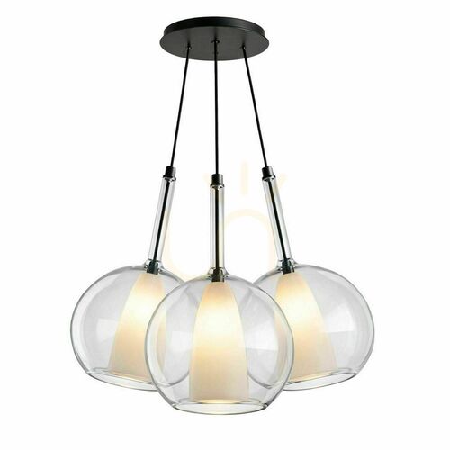 Verifica Lustră suspendată s.luce Belluna Cluster, 3 x E27, sticlă transparentă, Ø 24 cm