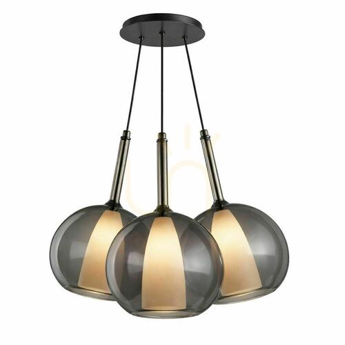 Verifica Lustră suspendată s.luce Belluna Cluster, 3 x E27, sticlă fumurie, Ø24 cm