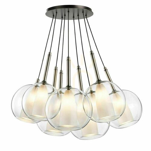Verifica Lustră suspendată s.luce Belluna Cluster, 7 x E27, sticlă transparentă