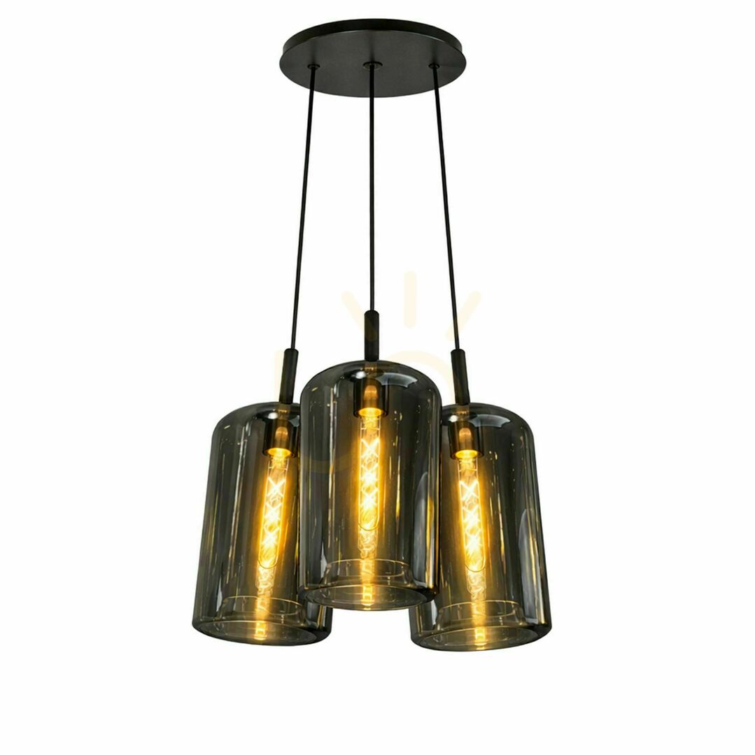 previzualizare Lustră suspendată s.luce Cruet Cluster, 3 x E27, sticlă multicoloră, abajururi Ø17 cm Lustră suspendată s.luce Cruet Cluster, 3 x E27, sticlă multicoloră, abajururi Ø17 cm