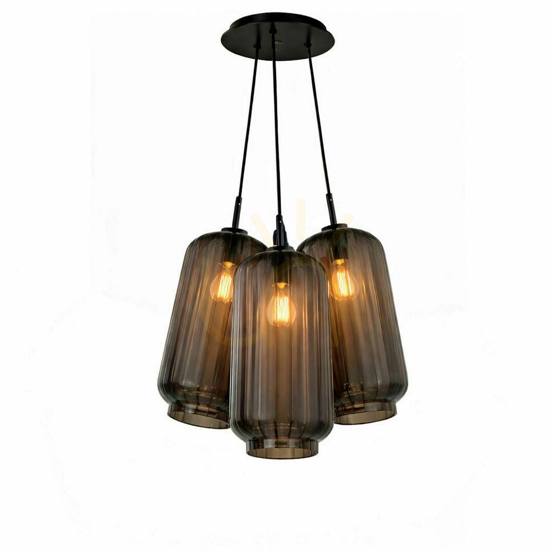 Verifica Lustră suspendată s.luce Velo Cluster, 3xE27, sticlă fumurie, abajururi Ø18 cm Lustră suspendată s.luce Velo Cluster, 3xE27, sticlă fumurie, abajururi Ø18 cm