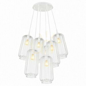 Lustră suspendată s.luce Velo Cluster, 7 x E27, din sticlă transparentă small 11