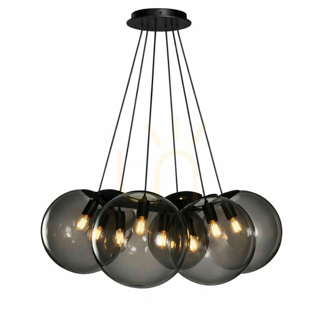 Verifica Lustră suspendată s.luce Orb Cluster, 7 lumini E27, sticlă și metal, cupru, Ø 20 cm Lustră suspendată s.luce Orb Cluster, 7 lumini E27, sticlă și metal, cupru, Ø 20 cm