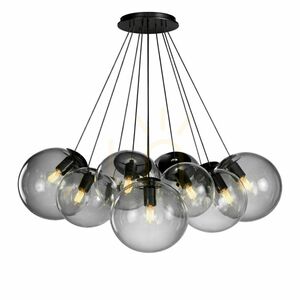Lustră suspendată s.luce Orb Cluster, 13 lumini E27, sticlă fumurie, globuri Ø20 cm 6 Lustră suspendată s.luce Orb Cluster, 13 lumini E27, sticlă fumurie, globuri Ø20 cm small 6