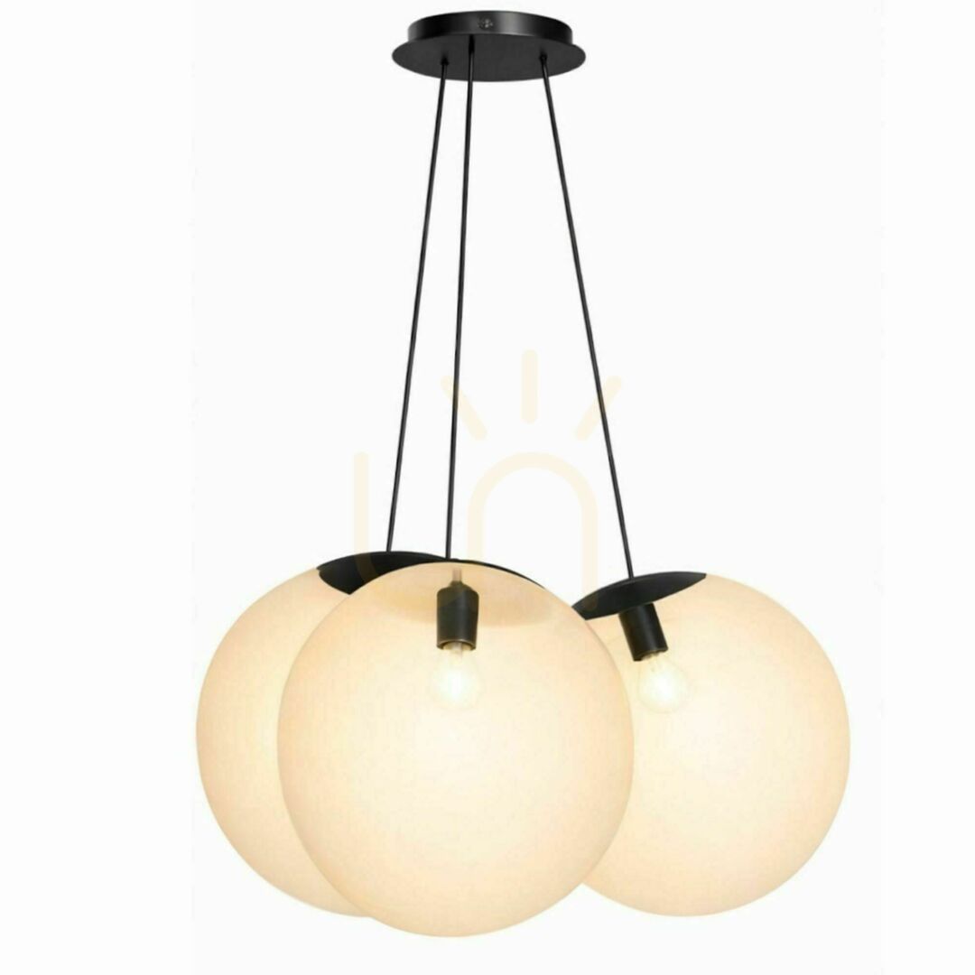 Afişa Lustră suspendată s.luce Orb Cluster, 3 x E27, sticlă albă, Ø 50 cm Lustră suspendată s.luce Orb Cluster, 3 x E27, sticlă albă, Ø 50 cm