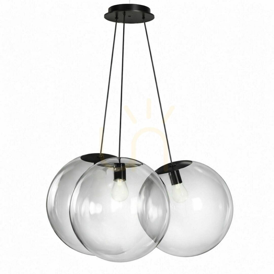 previzualizare Lustră suspendată s.luce Orb Cluster, 3 x E27, sticlă maro, Ø 50 cm Lustră suspendată s.luce Orb Cluster, 3 x E27, sticlă maro, Ø 50 cm
