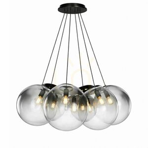Lustră suspendată s.luce Orb Cluster, 7 globuri Ø 40 cm, sticlă transparentă, E27 6 Lustră suspendată s.luce Orb Cluster, 7 globuri Ø 40 cm, sticlă transparentă, E27 small 6