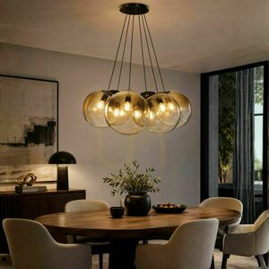 Lustră suspendată s.luce Orb Cluster, 7 globuri Ø 40 cm, sticlă transparentă, E27 0 Lustră suspendată s.luce Orb Cluster, 7 globuri Ø 40 cm, sticlă transparentă, E27 small 0