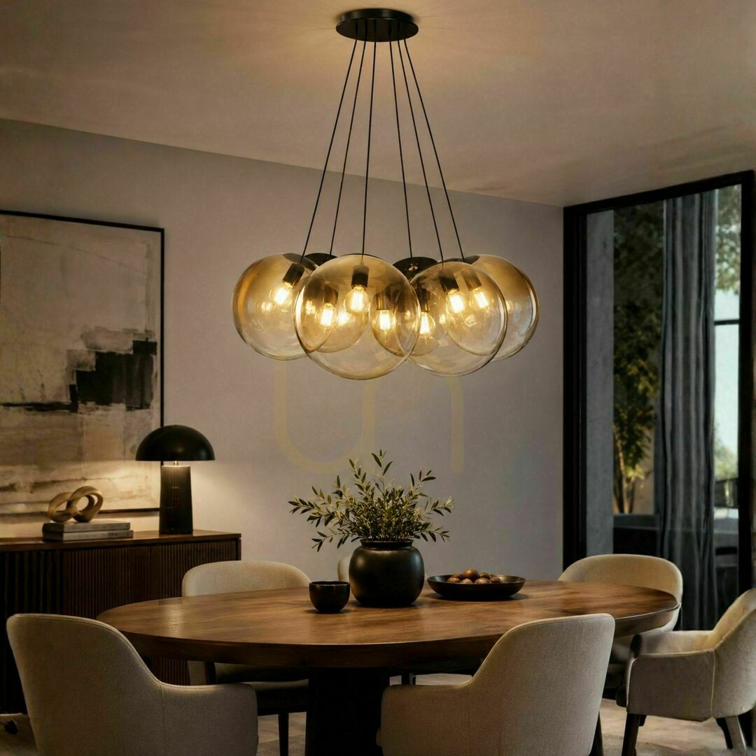 Verifica Lustră suspendată s.luce Orb Cluster, 7xE27, albă, sticlă, Ø 40 cm Lustră suspendată s.luce Orb Cluster, 7xE27, albă, sticlă, Ø 40 cm