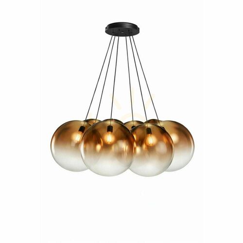 Verifica Lustră suspendată s.luce Orb Cluster, 7 lumini E27, sticlă și metal, cupru, Ø 50 cm