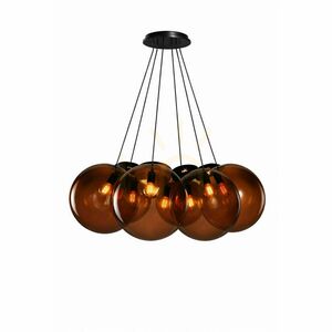Lustră suspendată s.luce Orb Cluster, 7 x E27, sticlă fumurie, Ø 50 cm small 2