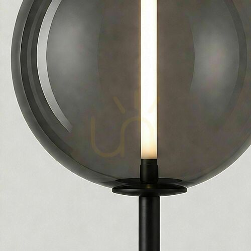 Verifica Veioză LED s.luce Mira, sticlă și metal, neagră, 53 cm, 3 W, lumină caldă 3000 K