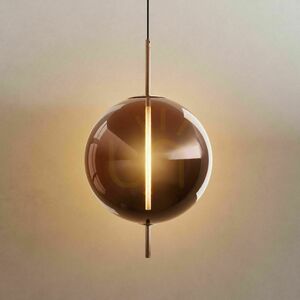 Lampă suspendată LED s.luce Mira, sticlă maro, Ø 40 cm, 5 W, 3000 K small 0