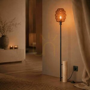 Lampă de podea s.luce Echos, travertin și metal, E27, 188 cm 0 Lampă de podea s.luce Echos, travertin și metal, E27, 188 cm small 0