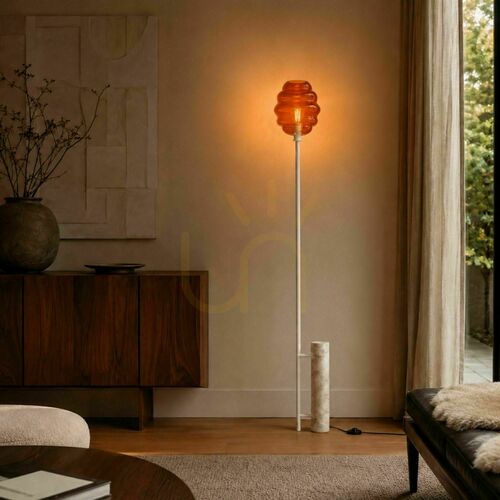 Verifica Lampă de podea s.luce Echos, travertin și sticlă, 188 cm, E27