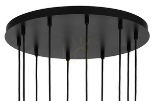 Lustră suspendată Sigma Daisy 10 Antresola cascadă, negru și auriu, sticlă albă 42057 small 3