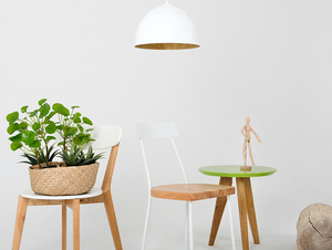 Lampa suspendată LEONARD M - auriu și alb small 1