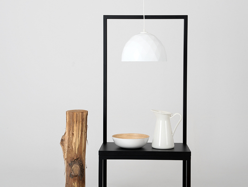 Verifica Pendul CustomForm LEONARD M, alb cu interior de culoarea cuprului, 35 cm, E27