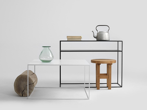 Măsuță de cafea CustomForm TENSIO METAL 80 – albă, 80 × 80 cm small 2