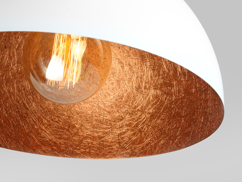 Verifica Lampă suspendată CustomForm LORD 35, albă cu interior arămiu, Ø35 cm