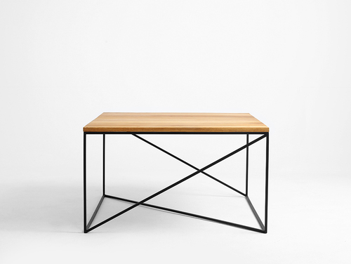 Verifica Măsuță de cafea CustomForm MEMO SOLID WOOD, 100 × 100 cm, stejar/negru RAL 9005