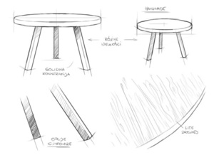 Masă de dining rotundă CustomForm TREBEN 90 stejar masiv neted pe trei picioare 90 cm small 5