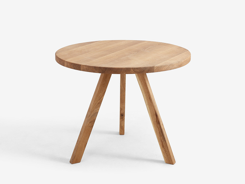 Verifica Masă de dining rotundă CustomForm TREBEN 90 stejar masiv neted pe trei picioare 90 cm