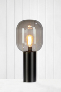 Lampă de masă Markslojd Brooklyn 107479 negru fumuriu sticlă 56 cm small 1