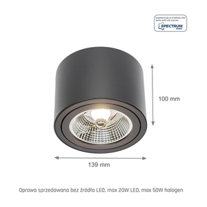 Chloe Ar111 Ip20 ROUND Negru, mobilier 1 Chloe Ar111 Ip20 ROUND Negru, mobilier small 1