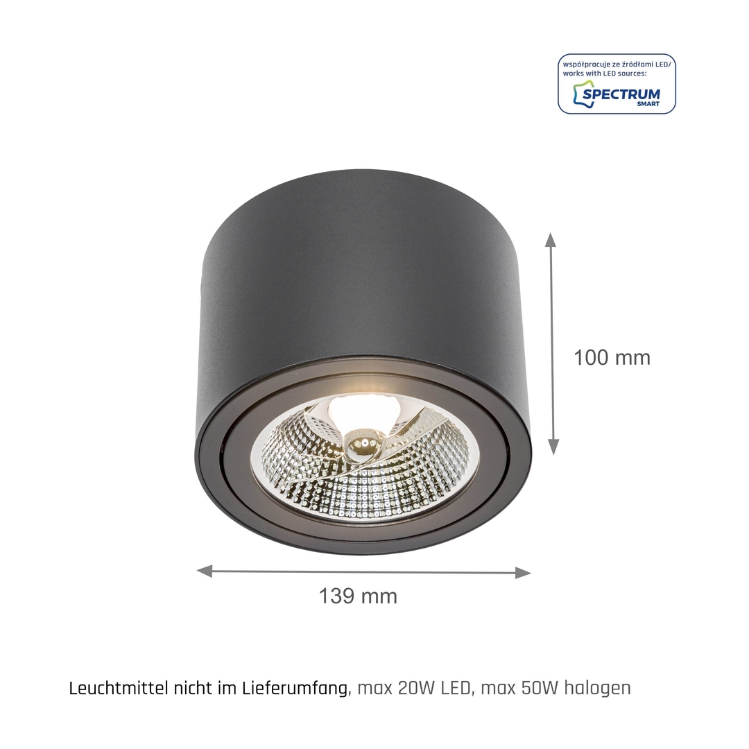 Spectacol Chloe Ar111 Ip20 ROUND Negru, mobilier Chloe Ar111 Ip20 ROUND Negru, mobilier