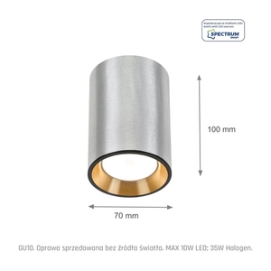 Chloe Mini Gu10 Ip20 ROUND Corp de argint, centru de aur, frontieră neagră 1 Chloe Mini Gu10 Ip20 ROUND Corp de argint, centru de aur, frontieră neagră small 1