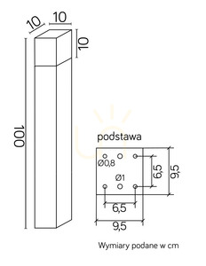 Stâlp de grădină SU-MA Cube Max gri închis 100 cm CB-MAX 1000 DG small 3