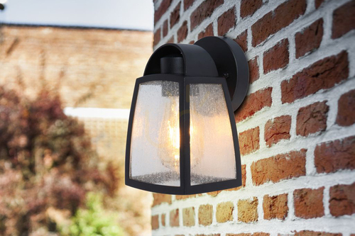 Verifica Lampă de perete exterior Lutec KELSEY negru aluminiu sticlă 20 cm 5273701012