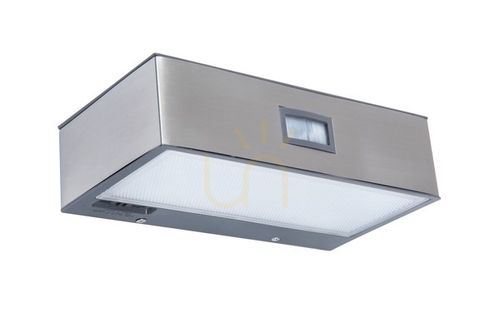 Verifica Lampă de perete exterior LED cu senzor Lutec BRICK 6908501308 argintiu inox