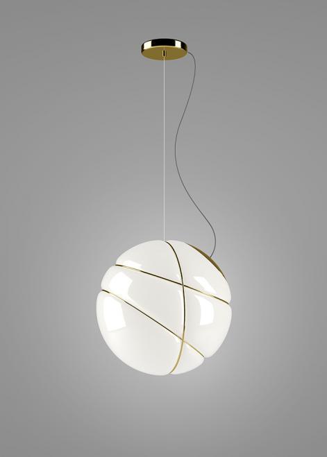 Verifica Lampa suspendată Fabbian Armilla F50 13W - Aur lustruit și alb - F50 A05 12 Lampa suspendată Fabbian Armilla F50 13W - Aur lustruit și alb - F50 A05 12