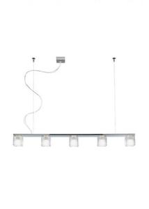 Lampă suspendată Fabbian Cubetto D28 A06 00, 5×GU10, 105 cm, transparentă/crom small 0