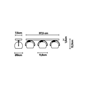Fabbian Beluga Beluga Triple Plafond - roșu - D57 G25 03 small 1
