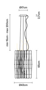 Lampa suspendată Fabbian Stick F23 43cm - F23 A02 69 small 3